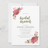 Purple Aquarelle Florale Bridal Brunch Invitation (Devant)