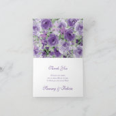 Purple Aquarelle Florale Merci Cartes (Intérieur)