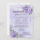 Purple Aquarelle Nuestra Boda Invitation (Devant)