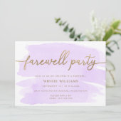 Purple Aquarelle Or Farewell Party Invitation (Debout devant)