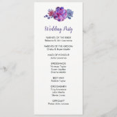 Purple Aquarelle Programmes De Mariage Succulent (Dos)