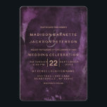 Purple Aquarelle Rose Gold Wedding Invitations<br><div class="desc">Aquarelle violet foncé & Rose Gold Faux Foil Parfait pour les invitations de mariage d'automne ou d'hiver! ~ Regardez ma boutique pour voir l'ensemble de la suite mariage pour ce design!</div>