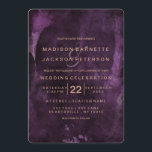 Purple Aquarelle Rose Gold Wedding Invitations<br><div class="desc">Aquarelle violet foncé & Rose Gold Faux Foil Parfait pour les invitations de mariage d'automne ou d'hiver! ~ Regardez ma boutique pour voir l'ensemble de la suite mariage pour ce design!</div>
