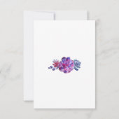 Purple Aquarelle Succulents Mariage Répondre Carte (Dos)