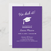 Purple Arch Photo Graduation Invitation (Dos)