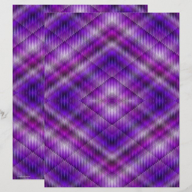 Purple Argyle Scrapbook Paper 2-Sided Page (Voorkant / Achterkant)