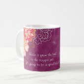 Purple avec grande fleur de café pot de café Mug (Devant gauche)