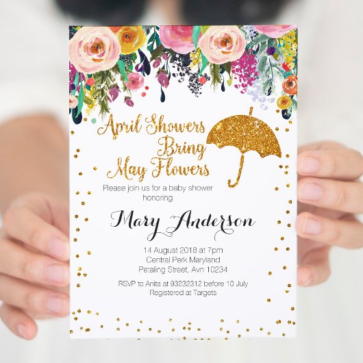 Purple Avril Douches Baby shower Invitation