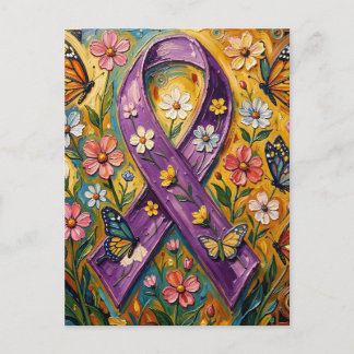 Purple Awareness Ribbon Fibro Briefkaart