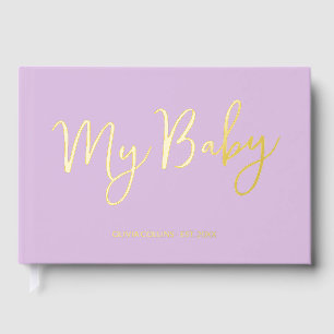 Purple Baby Book Gold Foil Keepsaké pour mère