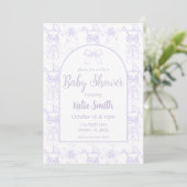 Purple Baby Girl Shower Invitation (Debout devant)
