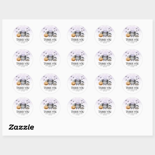 Purple Baby is Brewing Halloween Baby Shower Ronde Sticker (Vel)