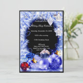 Purple Baubles Étoiles Fête de Noël Invitation (Debout devant)