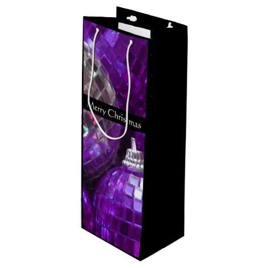 Purple Baubles Joyeux sac cadeau de Noël vin noir (Devant Angle)