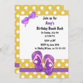 PURPLE Beach Party Invitations (Devant / Derrière)
