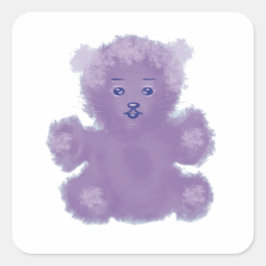Purple bear vierkante sticker