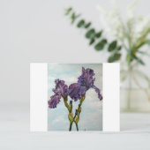 Purple bearded iris flowers briefkaart (Staand voorkant)
