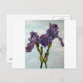 Purple bearded iris flowers briefkaart (Voorkant / Achterkant)