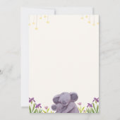 Purple Beige mignon Baby shower Invitation (Dos)