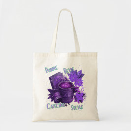 purple bells tote bag