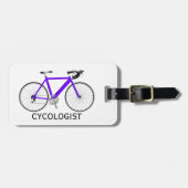 Purple Bicycle On White Bagagelabel (Voorkant horizontaal)
