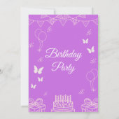 Purple Birthday Party Invitation with Balloons (Dos)