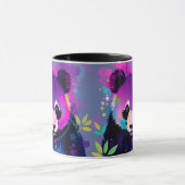 Purple Black Abstract Panda Mug (Centre)