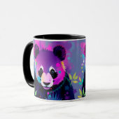 Purple Black Abstract Panda Mug (Devant gauche)