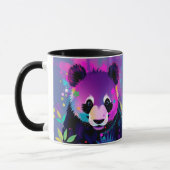 Purple Black Abstract Panda Mug Mok (Links)