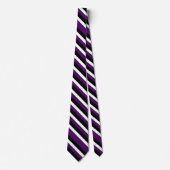 Purple Black and White University Cravate en bande (Devant)