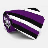 Purple Black and White University Cravate en bande (Roulé)