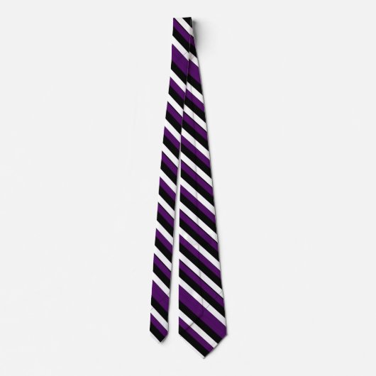 Purple Black and White University Cravate en bande (Dos)