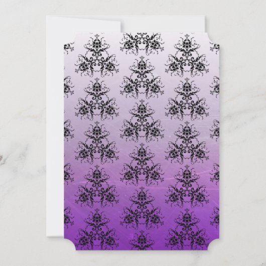 Purple Black Damask Classy Wedding invitations (Dos)
