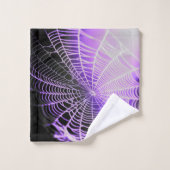 Purple Black Déplaisant Spider Web (Gant de toilette)