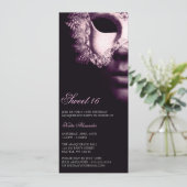 Purple Black Masquerade Sweet 16 Invitations d'ann (Debout devant)