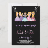 Purple Black Princess Invitation Anniversaire (Devant)