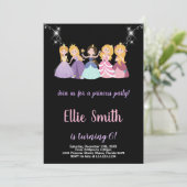 Purple Black Princess Invitation Anniversaire (Debout devant)