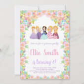 Purple Black Princesses Invitation Anniversaire (Devant)