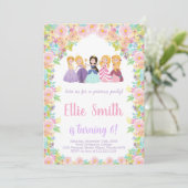 Purple Black Princesses Invitation Anniversaire (Debout devant)