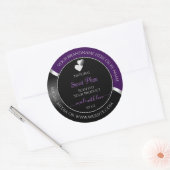 Purple Black Wavy Silver and Hearts Product Labels (Envelop)