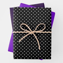 Purple, Black & White Inpakpapier Vel