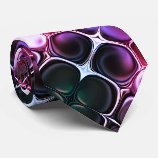 Purple Black white Unique Abstract Art Stropdas (Opgerold)