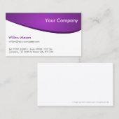 Purple & Blanc Courbé, Carte de visite professionn (Devant / Derrière)