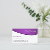 Purple & Blanc Courbé, Carte de visite professionn (Debout devant)