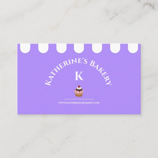 Purple Blanc Élégant Carte de visite (Devant)