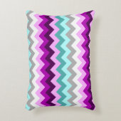 Purple Blanc Turquoise Chevrons Accent Coussin (Devant(Vertical))