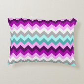 Purple Blanc Turquoise Chevrons Accent Coussin (Dos)