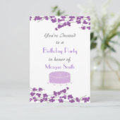 Purple Blossom Anniversaire Fête Invitation (Debout devant)