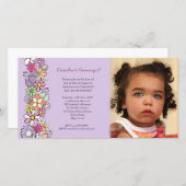 Purple Blossoms Baby Girls 2e Invitation d'anniver (Devant / Derrière)