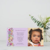 Purple Blossoms Baby Girls 2e Invitation d'anniver (Debout devant)